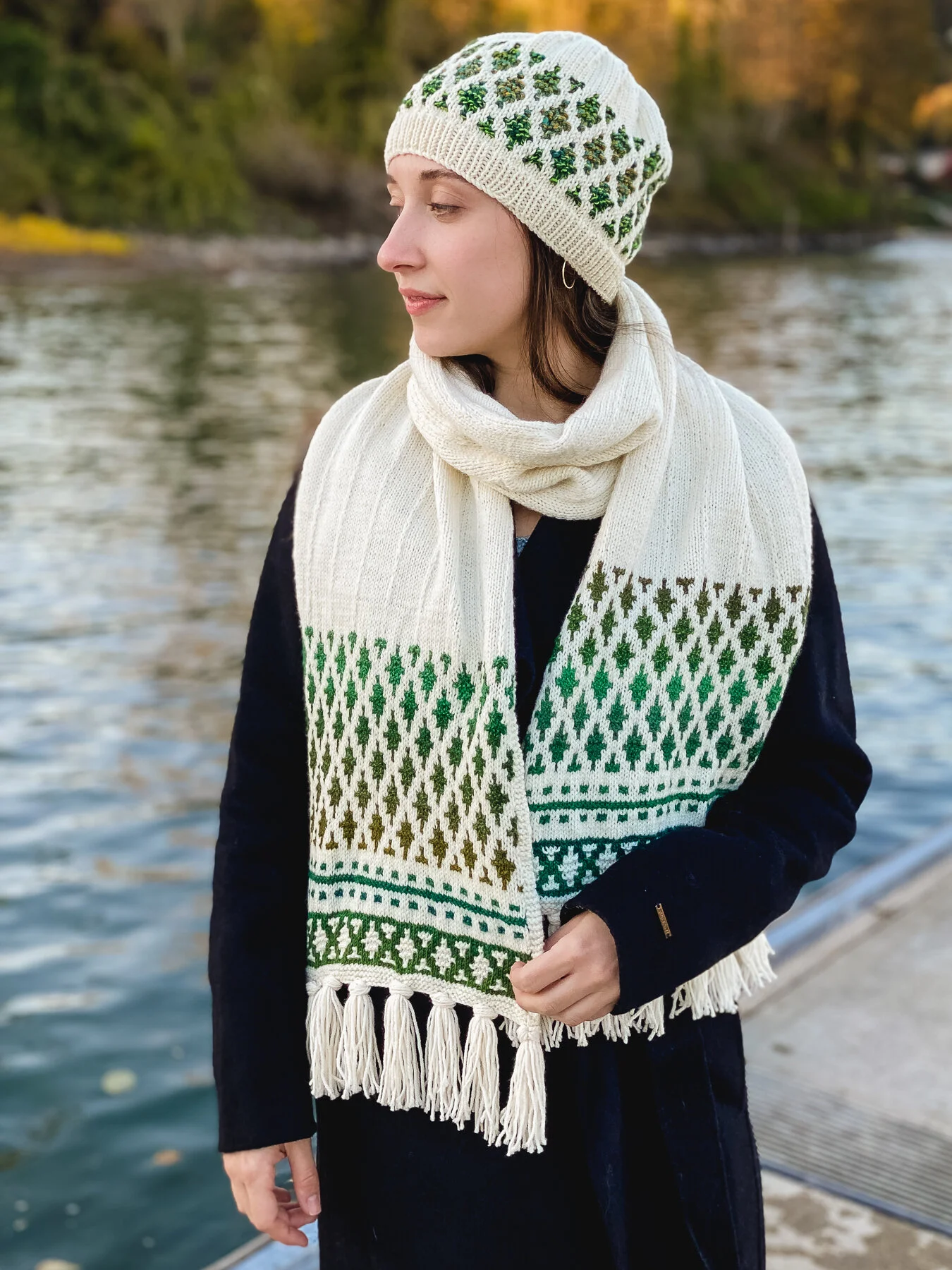 Forest Mosaic Hat Knitting Pattern Beanie Toque — Knit for the